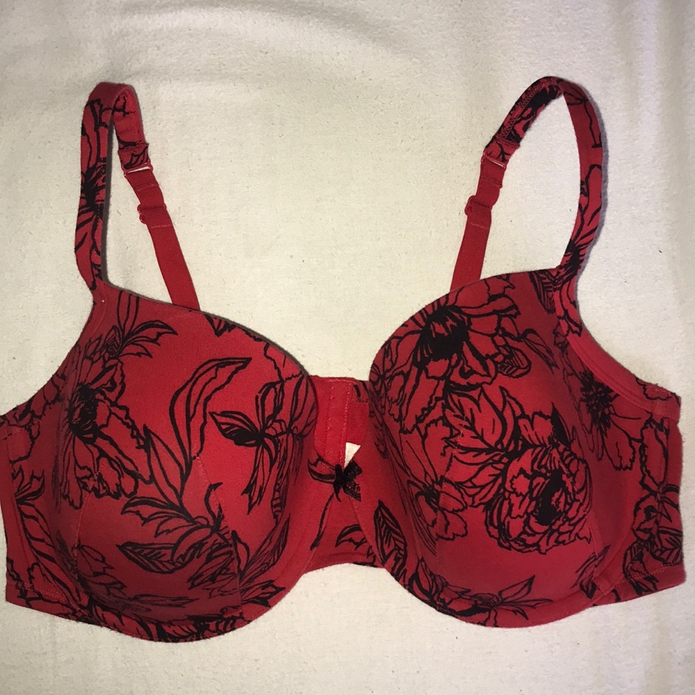 Cacique Red and Black T-Shirt Bra